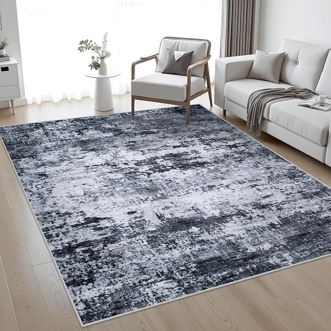 4x6 Area Rug Living Room Rug: Washable Modern Abstract Soft Thin Rug Indoor by FXRHLP