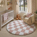 PureCozy Checkered Round Rugs 6ft by PureCozy