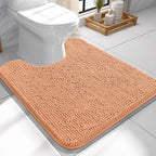 OLANLY Toilet Rugs U-Shaped 24x24, Extra Soft Absorbent Chenille Contour by OLANLY