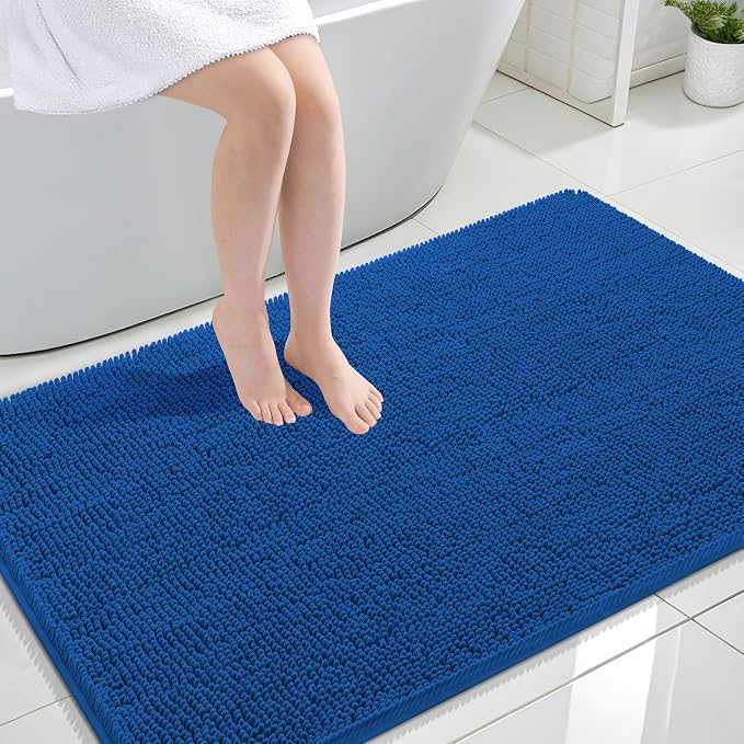 OLANLY Large Bathroom Rugs 47x32, Soft Absorbent Chenille Bath Rugs, Rubber by OLANLY