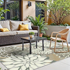 3x5 Washable Rug for Living Room Tropical Botanical Modern Floral Chenille Area - Image 3
