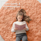 OLANLY Muted Orange Round Rugs for Bedroom - Image 6
