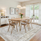 8x10 Area Rugs for Living Room:Beige Washable Vintage Medallion Carpet Non-Slip - Image 4