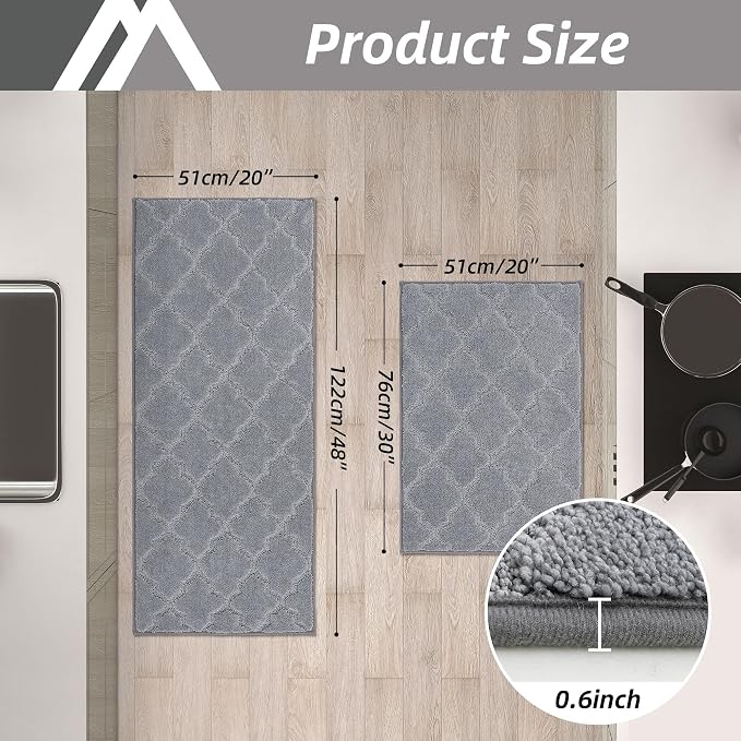 COSY HOMEER Soft Kitchen Rugs for in Front of Sink Super Absorbent Kitchen - Image 2