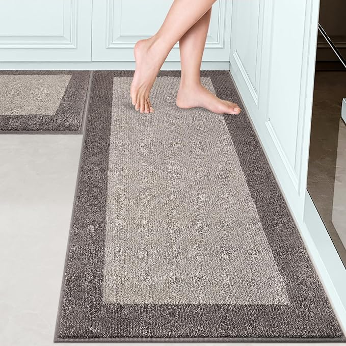 Machine Washable Kitchen Rugs Set of 2, Non Slip Kitchen Mats by Unknown