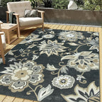Lahome Floral Indoor Outdoor Rugs, 6x9ft Non Slip Outdoor Patio Rug by Lahome