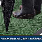 Smiry Front Door Mat Outside Entrance, Heavy Duty Sturdy Natural Rubber Doormat - Image 3