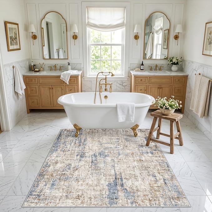 5x5 Square Entryway Rug Washable – Non-Slip Small Area Rug - Image 4