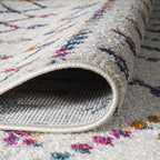 JONATHAN Y Boho Vintage Diamond Cream/Multi Indoor Area Rug 5X8 ft, Moroccan - Image 6