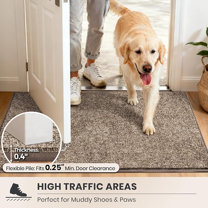 PURRUGS Dirt Trapping Door Mat 24" x 35.5", Non-Slip Machine Washable Entry Rug - Image 6
