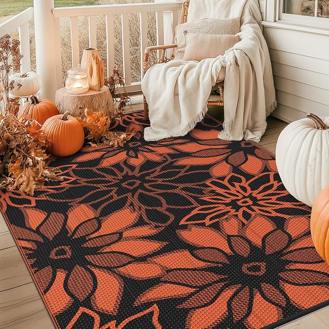 GENIMO Outdoor Rug Waterproof for Patio Decor, Large Area Rugs Mats for RV - Image 3