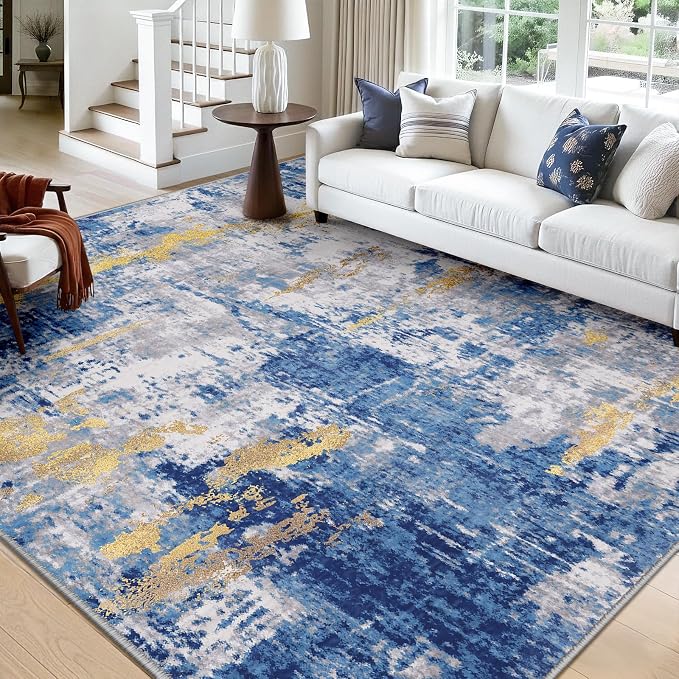 RELEANY Washable Area Rugs 7x10 Non-Slip Modern Abstract Soft - Image 2