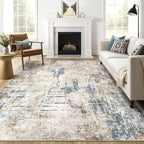 8x10 Area Rugs Washable Rug: Large Abstract Modern Soft Stain Resistant Indoor by LOONGRUG