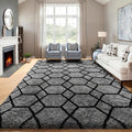 ONASAR 6x9 Area Rugs for Living Room Bedroom, Large Fluffy Grey and Black Throw by ONASAR