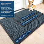 OLANLY Front Door Mat Outside Entrance 71x47, Heavy Duty Sturdy Natural Rubber - Image 2