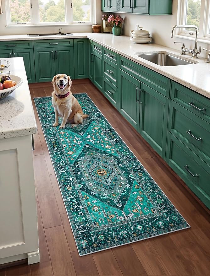 SERISSA Boho Kitchen Runner Rug, 3x7 Washable Non-Slip Runner Rug by SERISSAHomeDecorCollection
