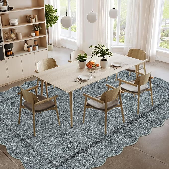 GarveeHome Scalloped Area Rug 4x6 Washable Rug Modern Floor Cover Soft Low Pile - Image 8