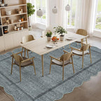 GarveeHome Scalloped Area Rug 4x6 Washable Rug Modern Floor Cover Soft Low Pile - Image 8