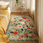 Rugcomf Bedroom Rug 3x5 Rug Washable Area Rug Non Slip Low Pile Boho Floral - Image 3