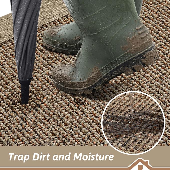 BEQHAUSE Indoor Door Mat 20" x 32", Dirt Trapper Door Mats Non-Slip Entryway - Image 3