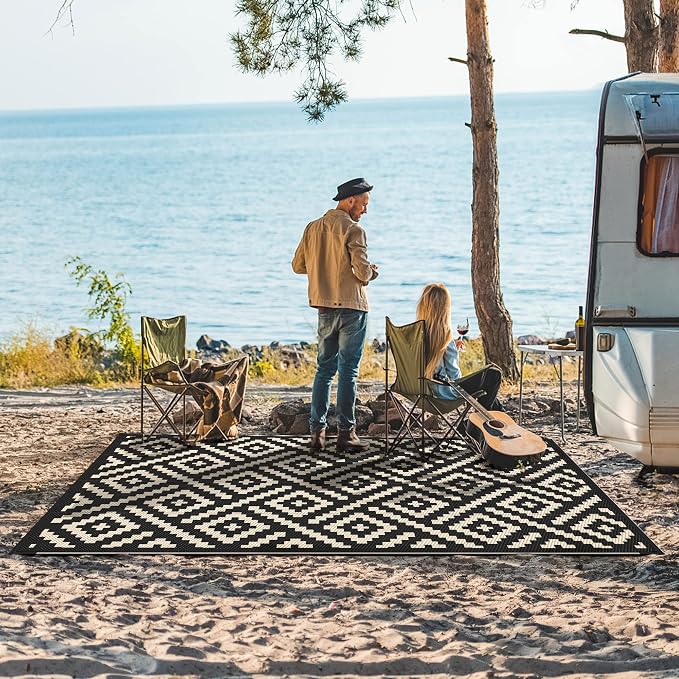 GENIMO 5'x8' Outdoor Rug Waterproof, Reversible Mats, Area Rug, Plastic Outside - Image 2