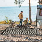 GENIMO Outdoor Rug 4'x6' Waterproof, Reversible Camping Mat, Plastic Straw Rugs - Image 3