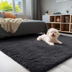 OLANLY 4x4 Machine Washable Accent Rug, Soft Fluffy Shaggy Area Rug by OLANLY