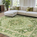 RELEANY Area Rugs 7'x9' Washable Non-Slip, Floral Vintage Distress Medallion by RELEANY