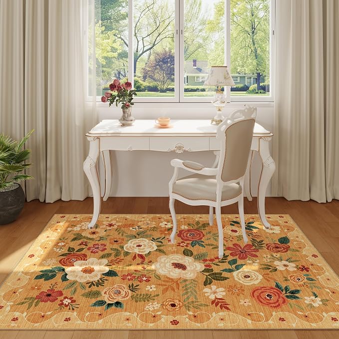 DUKINO 3x5 Area Rug, Floral Rugs - Image 3