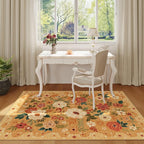 DUKINO 4x6 Area Rug, Lightweight Non Slip Washable Floral Rug, Indoor Low Pile - Image 3