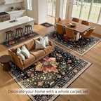RELEANY Area Rugs 6'x9' Washable Non-Slip, Floral Vintage Distress Medallion - Image 4
