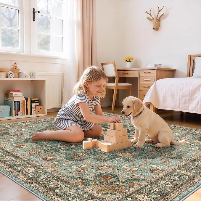TOPRUUG Green Living Room Rug - Image 5