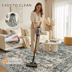 5x7 Area Rugs Living Room: Washable Vintage Rug Large Non-Slip Stain Resistant - Image 2