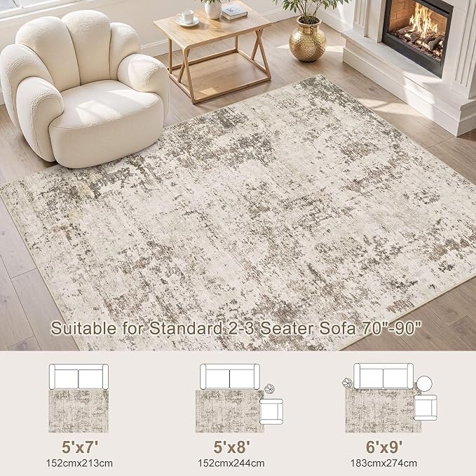 UERMEI 5x7 Area Rug Living Room Rugs - Image 3