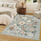 DUKINO 5x7 Area Rug, Floral Design, Lightweight Non Slip Washable, Indoor Low - Image 8