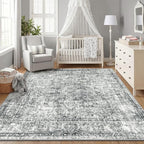 CAPALOCA Machine Washable Rugs Nursery Rug Sq6ft Cute Girl Non Slip Low Pile - Image 3