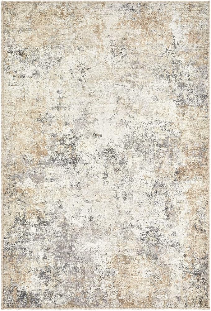 UERMEI 2x3 Entryway Area Rug: Washable Neutral Modern Abstract Small Rug - Image 7