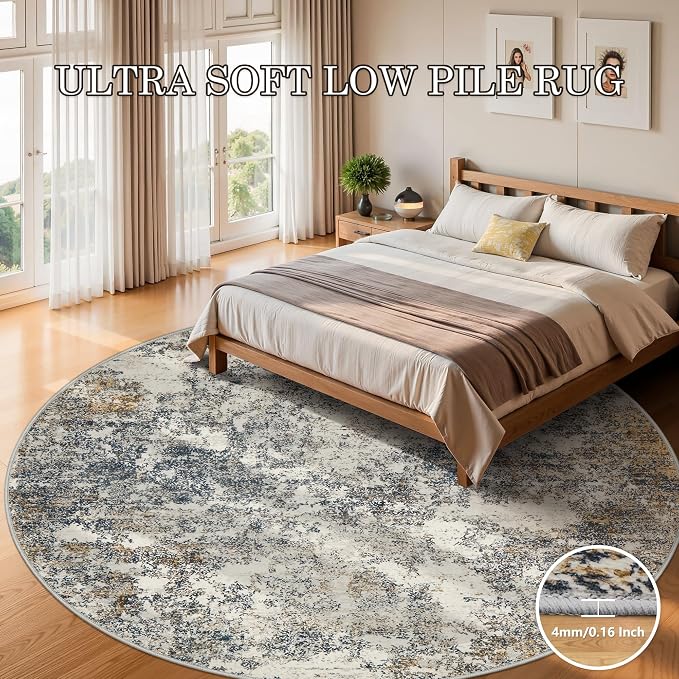 8ft Washable Round Rug - Image 5