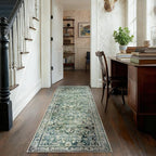 Green Washable Bathroom Hallway Runner Rug - Image 5