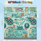 UKISS Educational Play Rug，55"x55" Traffic Road Kids Car Mat, Non-Slip Washable - Image 2