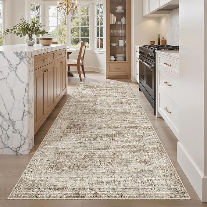 Soalmost Hallway Runner Rug 4x8 Wide: Washable Thin Runners by Soalmost