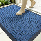 OLANLY Front Door Mat Outside Entrance 35x23, Heavy Duty Sturdy Natural Rubber by OLANLY