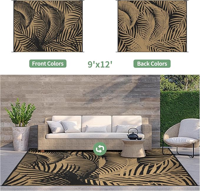 GENIMO Outdoor Rug 9' x 12' Waterproof - Image 3
