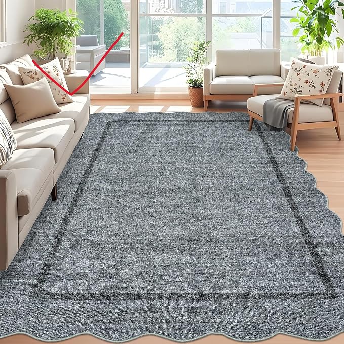 GarveeHome Scalloped Area Rug 4x6 Washable Rug Modern Floor Cover Soft Low Pile - Image 7