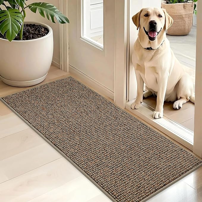 BEQHAUSE Dirt Trapper Door Mat 20" x 48", Non-Slip Washable Doormats Entrance by BEQHAUSE