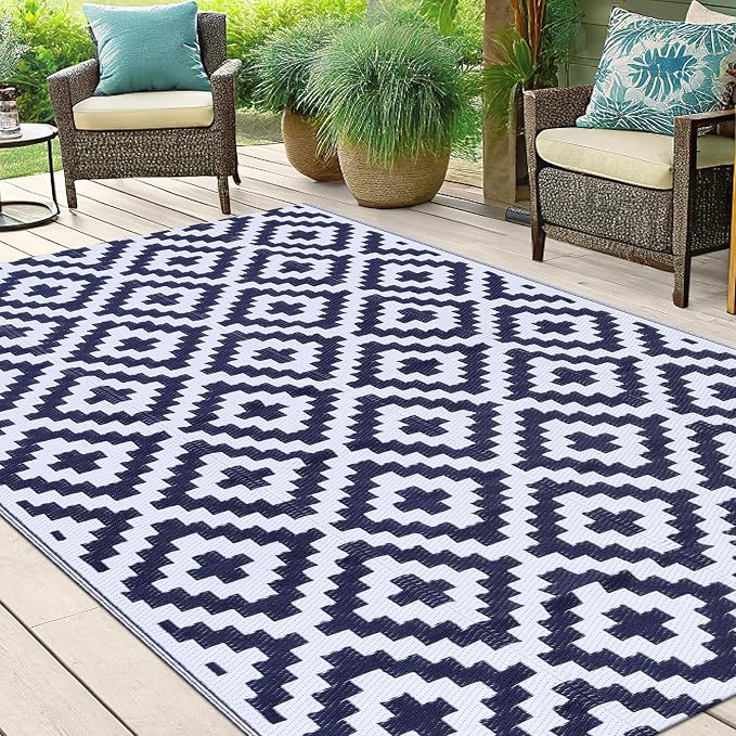 Smiry Waterproof Outdoor Rug 5x8 ft, Reversible Plastic Straw Patio Camping Rugs - Image 6