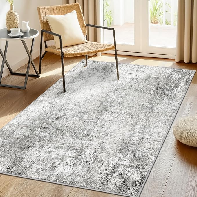 RELEANY Washable Area Rugs 4'x6' Non-Slip Modern Abstract Soft - Image 3