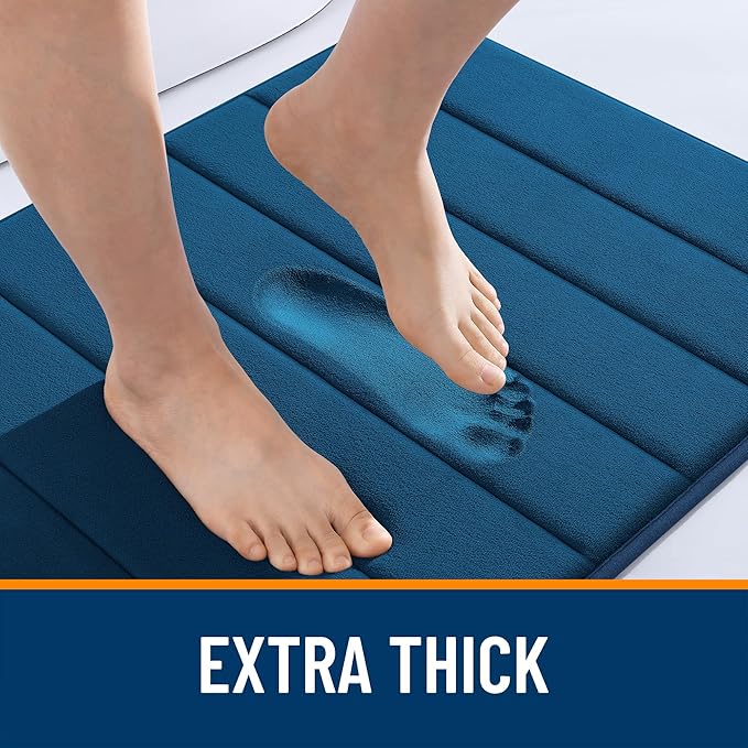 OLANLY Memory Foam Bath Mat 40x24, Super Soft Absorbent Bathroom Rugs, Quick Dry - Image 6