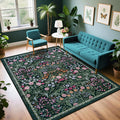 Area Rug Living Room Rugs: Floral 5x7 Washable Rug Vintage Soft Boho Non-Slip by PLHXFRSoftAreaRugs