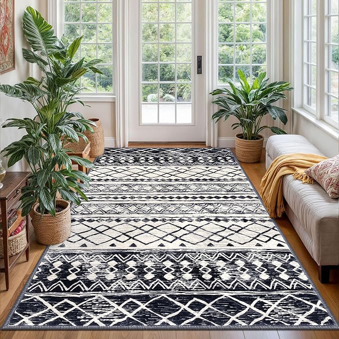 KUTA 4x6 Rug Boho Rugs for Living Room, Moroccan Washable Kitchen Rug Non Slip by KUTA